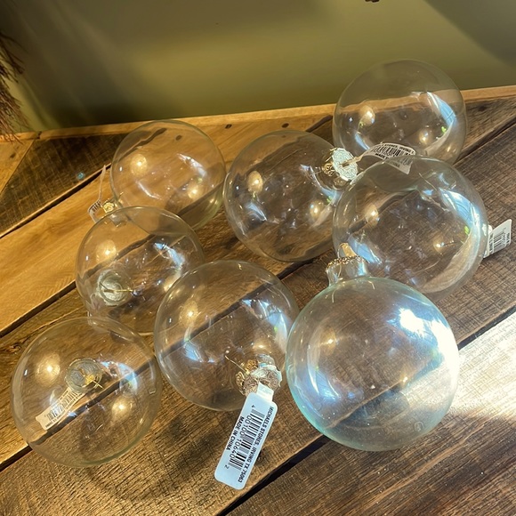 Holiday Clear Glass Christmas Ball Ornaments Set 7 Poshmark
